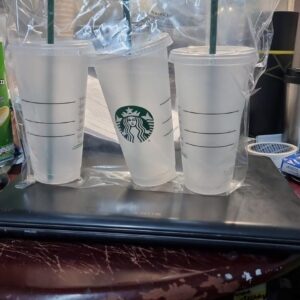 Starbucks Reusable 3 Hard Plastic Frosted